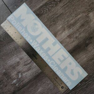 Mothers Polishes Waxes Cleaners Decal Sticker 12in White Logo Large